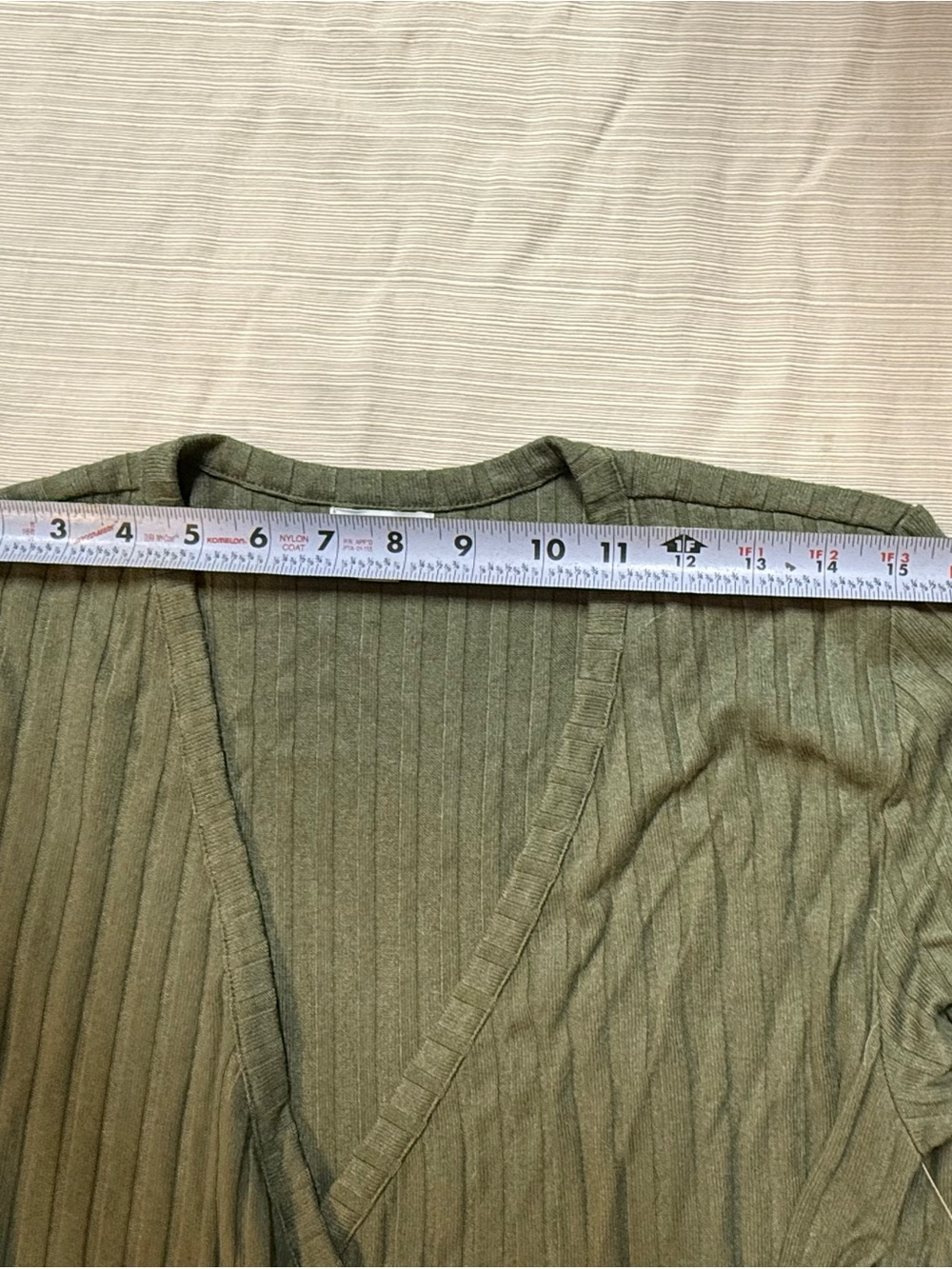 dip Olive Green Wrap Style  Ribbed Women's Top - Picture 13 of 14